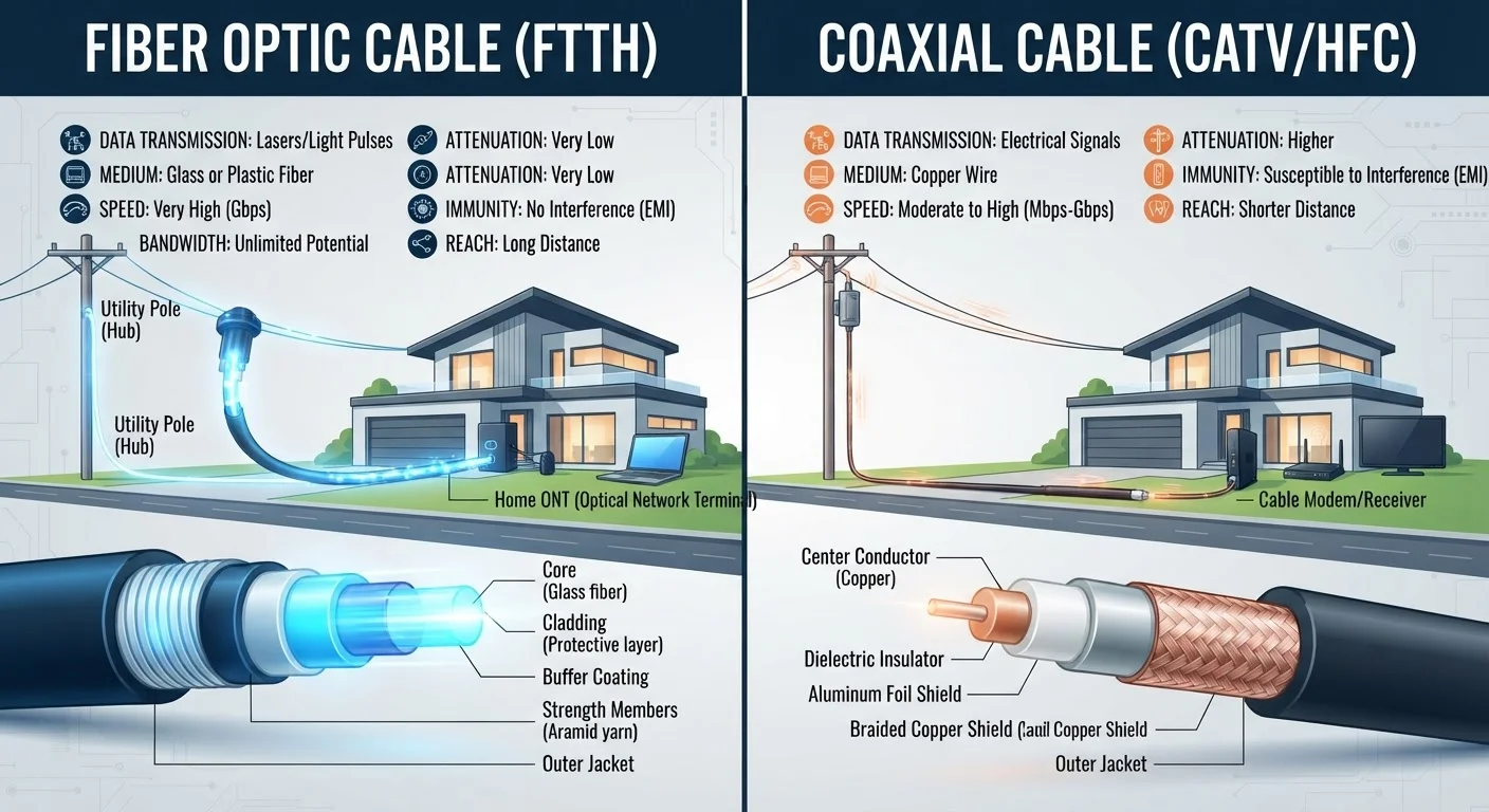 Fiber vs. Cable Internet: A Side-by-Side Look at Speed, Reliability, and Availability