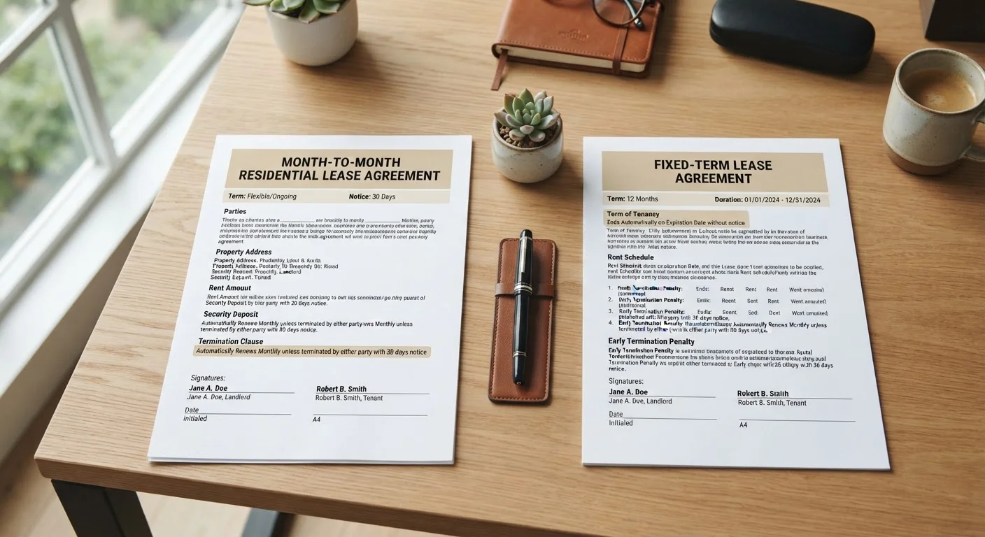 Month-to-Month vs. Fixed-Term Lease: Which Arrangement Fits Your Situation?